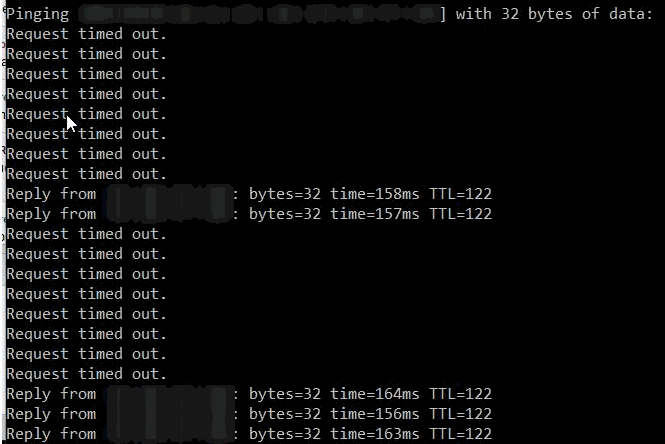 arp cleared ping results