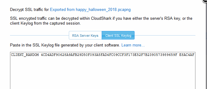 CloudShark Challenge Client SSL Keylog
